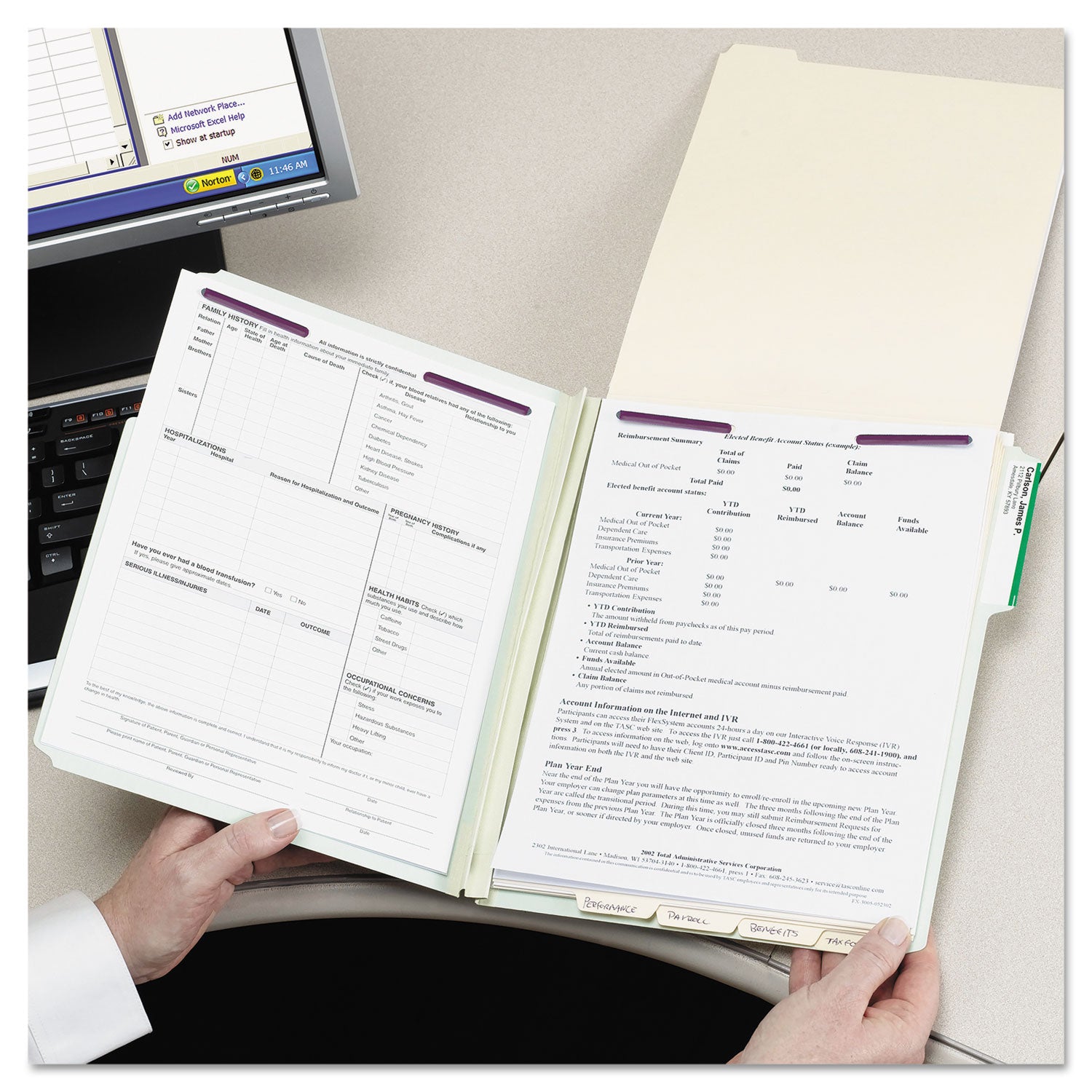 Smead 1/3 Tab Cut Legal Recycled Fastener Folder - 8 1/2" x 14" - 2" Expansion - 2 x 2S Fastener(s) - 2" for Folder - Top Tab Location - Assorted Tab Position - 25 pt. - Pressboard - Gray, Green - 100% Recycled - 25 / Box