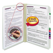 Smead Straight Tab Cut Legal Recycled Fastener Folder - 8 1/2" x 14" - 2" Expansion - 2 x 2S Fastener(s) - 2" for Folder - 25 pt. - Pressboard - Gray, Green - 100% Recycled - 25 / Box