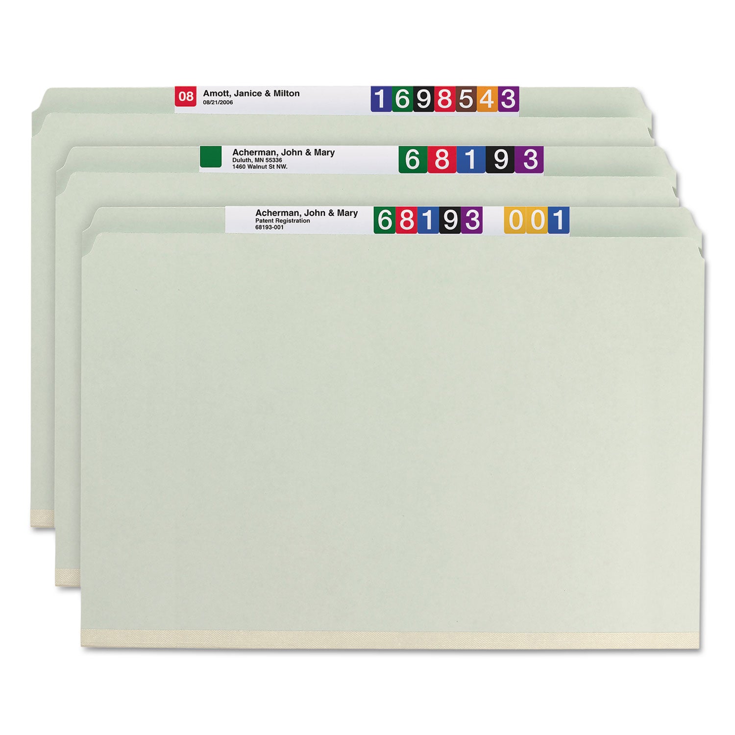 Smead Straight Tab Cut Legal Recycled Fastener Folder - 8 1/2" x 14" - 2" Expansion - 2 x 2S Fastener(s) - 2" for Folder - 25 pt. - Pressboard - Gray, Green - 100% Recycled - 25 / Box