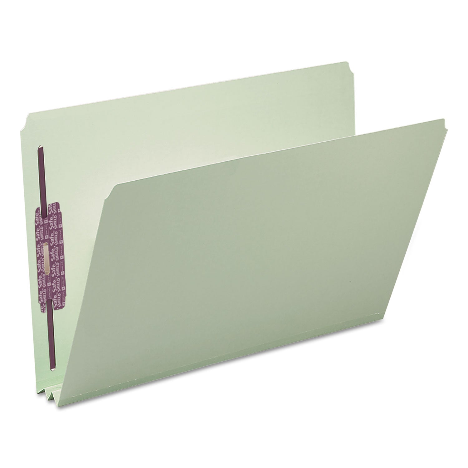 Smead Straight Tab Cut Legal Recycled Fastener Folder - 8 1/2" x 14" - 2" Expansion - 2 x 2S Fastener(s) - 2" for Folder - 25 pt. - Pressboard - Gray, Green - 100% Recycled - 25 / Box