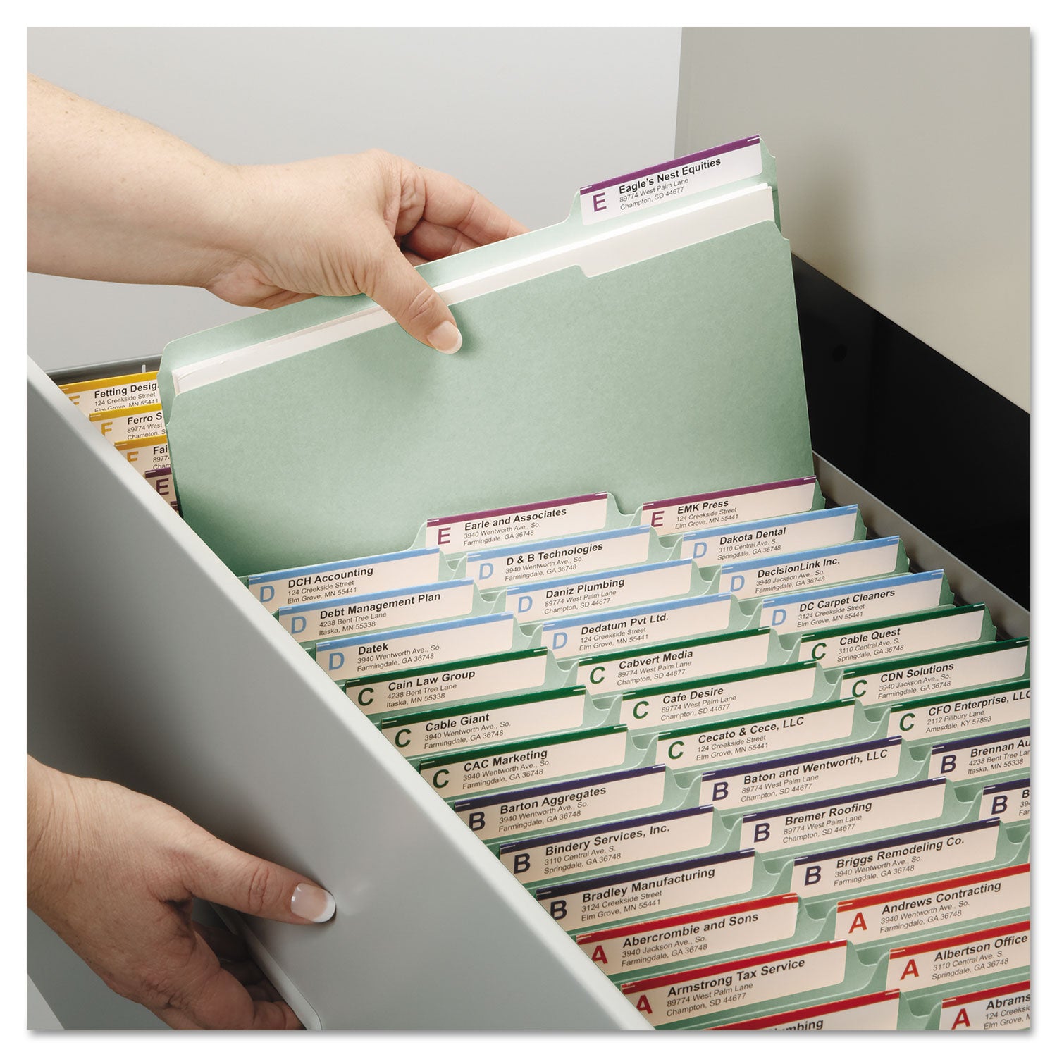 Smead 1/3 Tab Cut Letter Recycled Fastener Folder - 8 1/2" x 11" - 1" Expansion - 2 x 2S Fastener(s) - 2" for Folder - Top Tab Location - Assorted Tab Position - 25 pt. - Pressboard - Gray, Green - 100% Recycled - 25 / Box