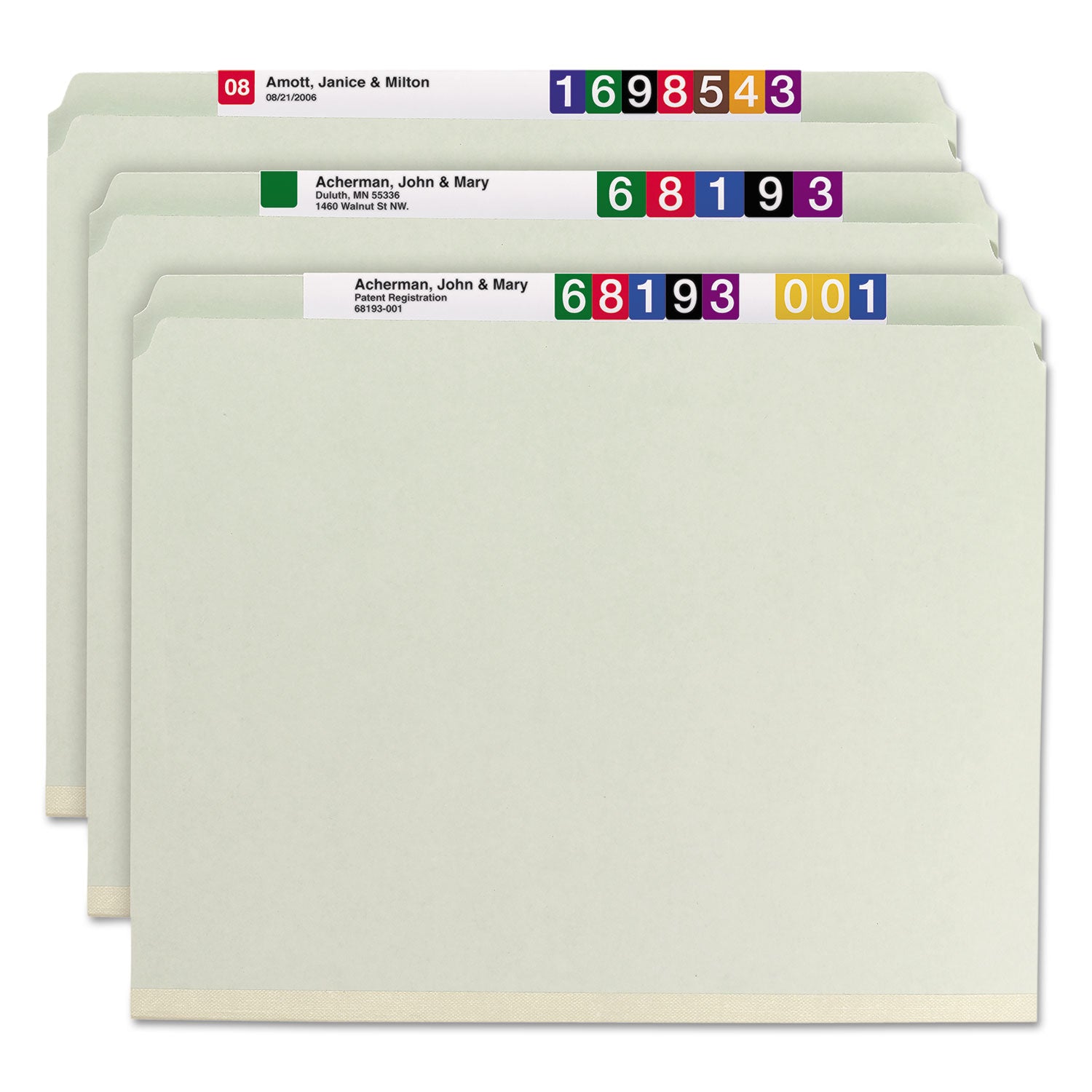 Smead Straight Tab Cut Letter Recycled Fastener Folder - 8 1/2" x 11" - 2" Expansion - 2 x 2S Fastener(s) - 2" for Folder - 25 pt. - Pressboard - Gray/Green - 100% Recycled - 25 / Box