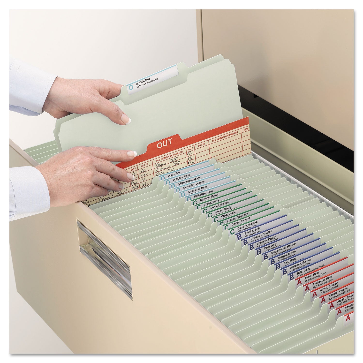 Smead 2/5 Tab Cut Legal Recycled Fastener Folder - 8 1/2" x 14" - 2" Expansion - 2 x 2S Fastener(s) - 2" for Folder - Top Tab Location - Right of Center Tab Position - 25 pt. - Pressboard - Gray, Green - 100% Recycled - 25 / Box