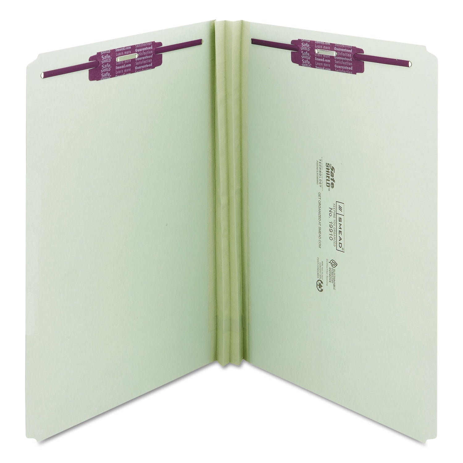 Smead Straight Tab Cut Legal Recycled Fastener Folder - 8 1/2" x 14" - 2" Expansion - 2 x 2S Fastener(s) - 2" for Folder - 25 pt. - Pressboard - Gray, Green - 100% Recycled - 25 / Box