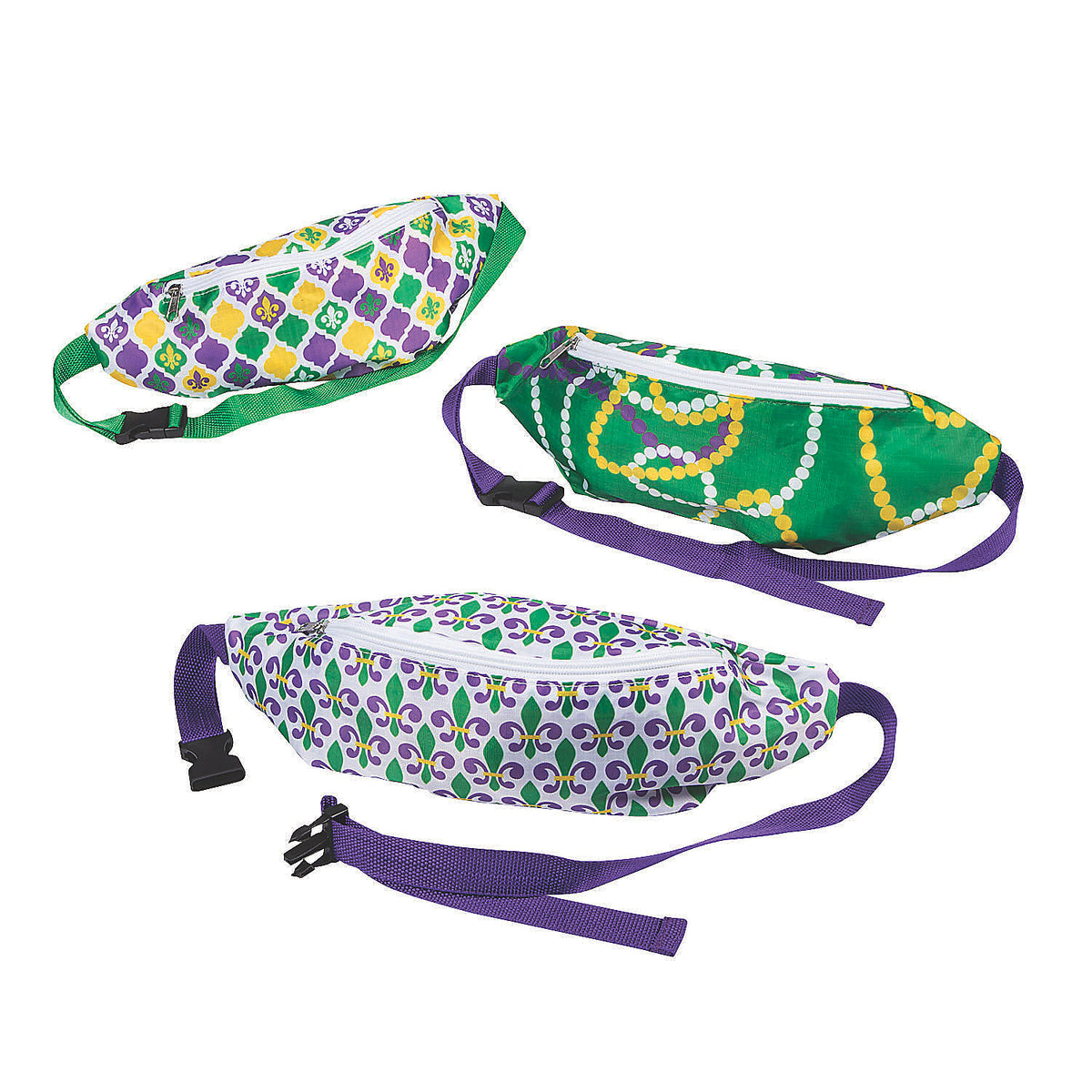 Mardi Gras Fanny Packs - Apparel Accessories - 6 Pieces