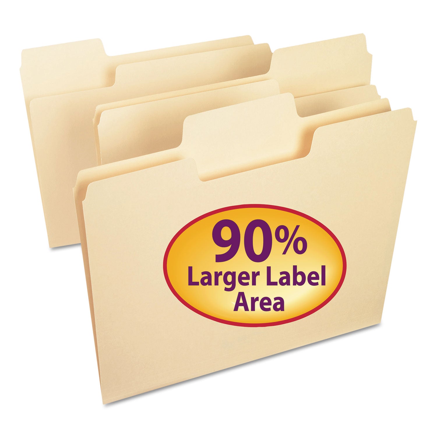 Smead SuperTab 1/3 Tab Cut Letter Recycled Top Tab File Folder - 8 1/2" x 11" - 3/4" Expansion - Top Tab Location - Assorted Tab Position - 11 pt. - 1 Plys - Manila - 10% Recycled - 100 / Box