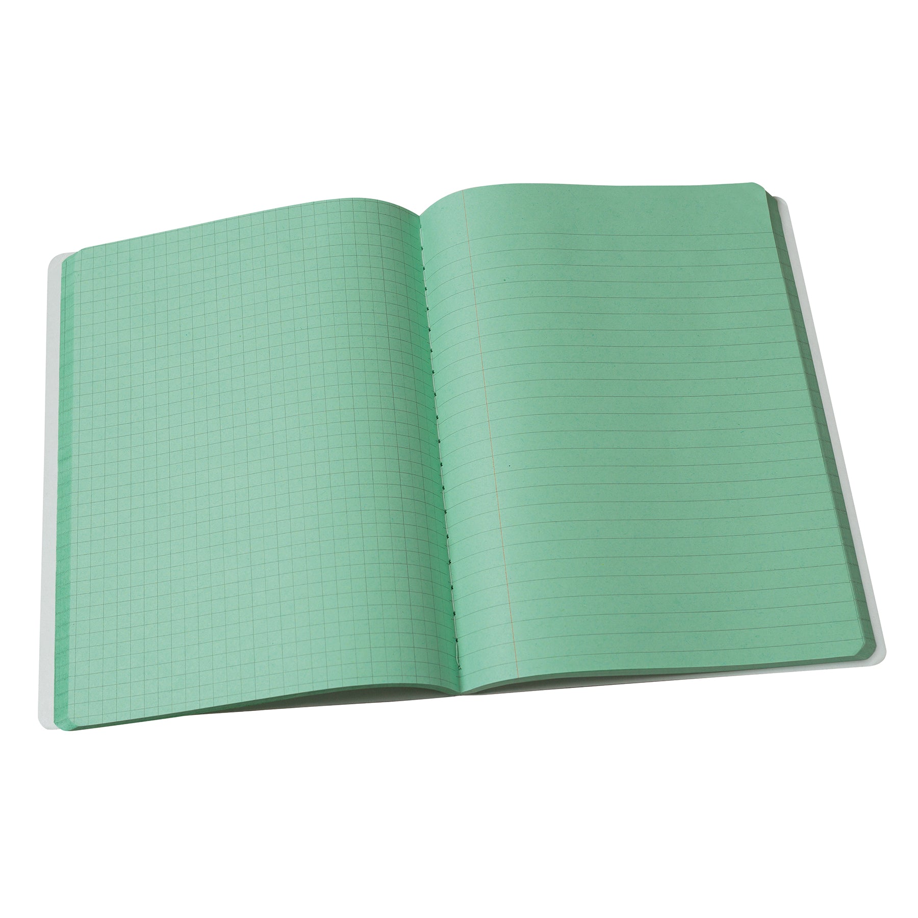 Dual Ruled Composition Book, Green, 1/4 in grid and 3/8 in (wide) 9-3/4" x 7-1/2", 100 Sheets
