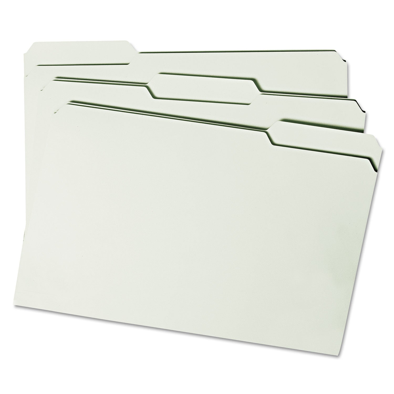 Smead 1/3 Tab Cut Legal Recycled Top Tab File Folder - 8 1/2" x 14" - 2" Expansion - Top Tab Location - Assorted Tab Position - 25 pt. - Pressboard - Gray, Green - Heavy Duty, Rounded Corner, Wear Resistant, Tear Resistant - 100% Recycled - 25 / Box