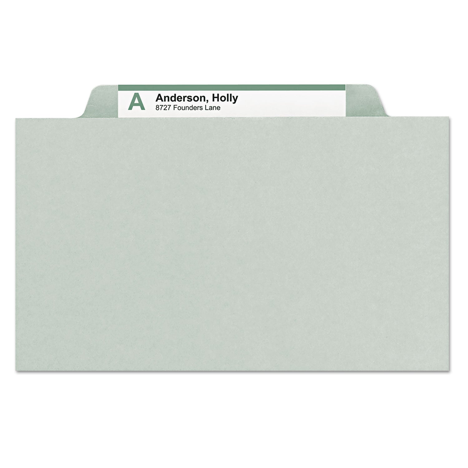Smead 1/3 Tab Cut Legal Recycled Top Tab File Folder - 8 1/2" x 14" - 2" Expansion - Top Tab Location - Assorted Tab Position - 25 pt. - Pressboard - Gray, Green - Heavy Duty, Rounded Corner, Wear Resistant, Tear Resistant - 100% Recycled - 25 / Box
