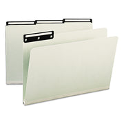8 1/2" x 14" - 1" Expansion - Top Tab Location - Assorted Tab Position - 25 pt. - Pressboard, Metal - Gray, Green - Heavyweight, Wear Resistant - 60% Recycled - 25 / Box