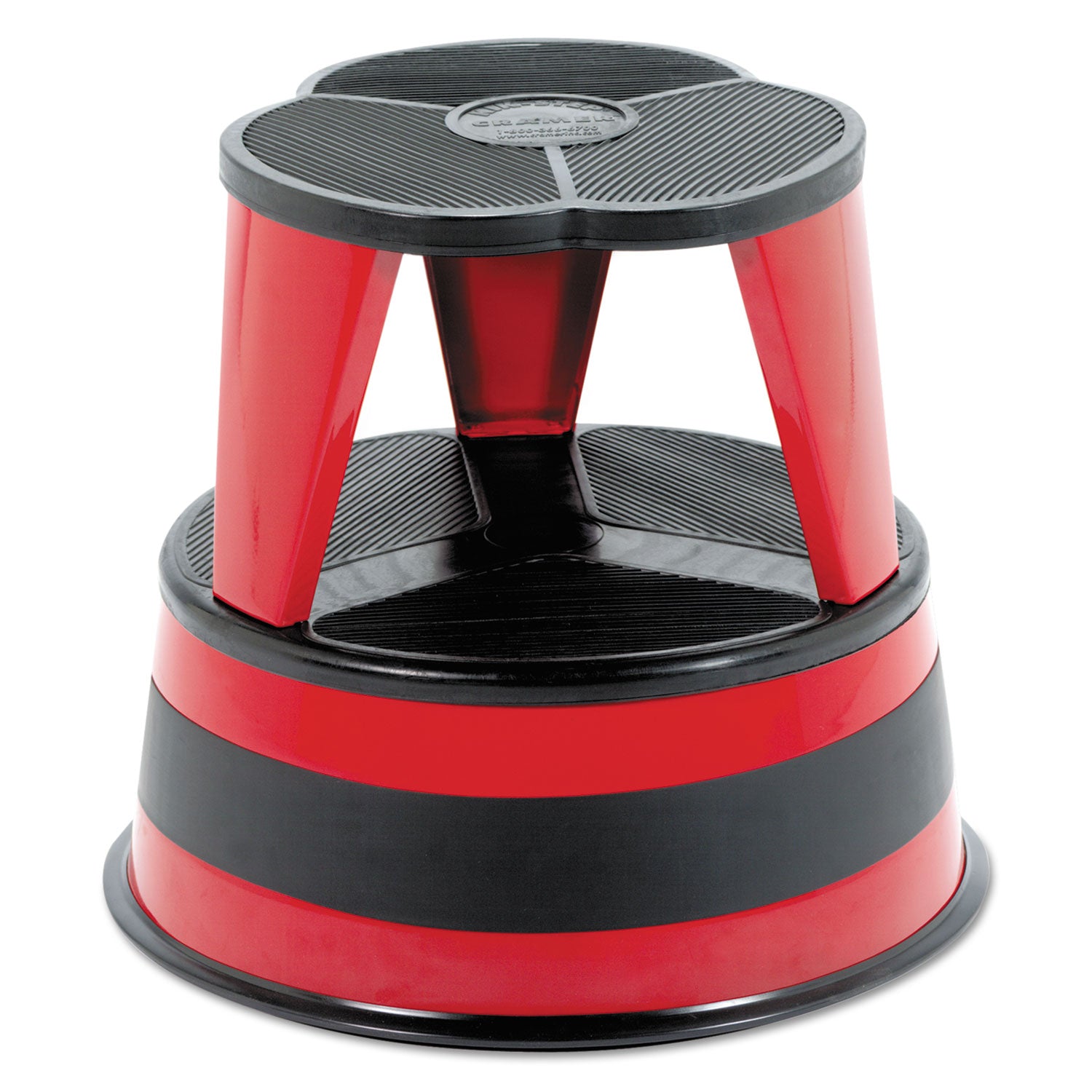 Kik-Step Original All-Steel Stool - 350 lb Load Capacity - 16" Length x 16" Width x 14" Height - Red