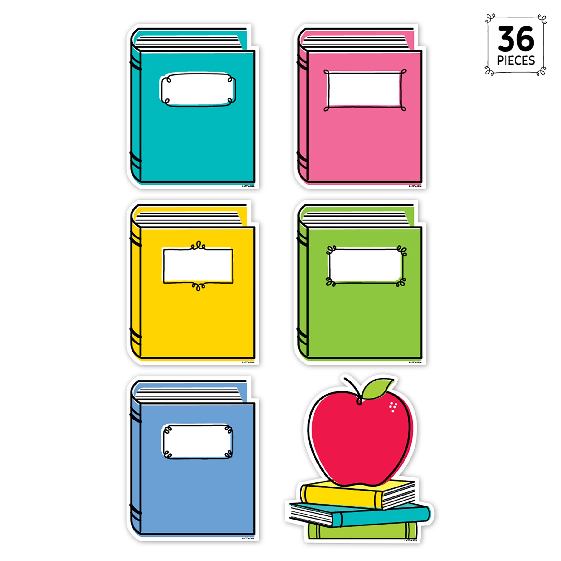 Core Decor Doodle Books 6" Designer Cut-Outs, Pack of 36