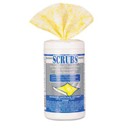 SCRUBS Stainless Steel Cleaner Wipes, Citrus Scent, 9.75" x 10.50", Yellow, 30 Wipes per Tub, 1 Tub
