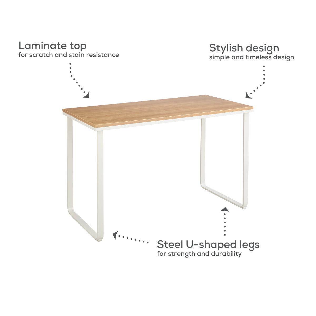 Steel Workstation - Bch Wht