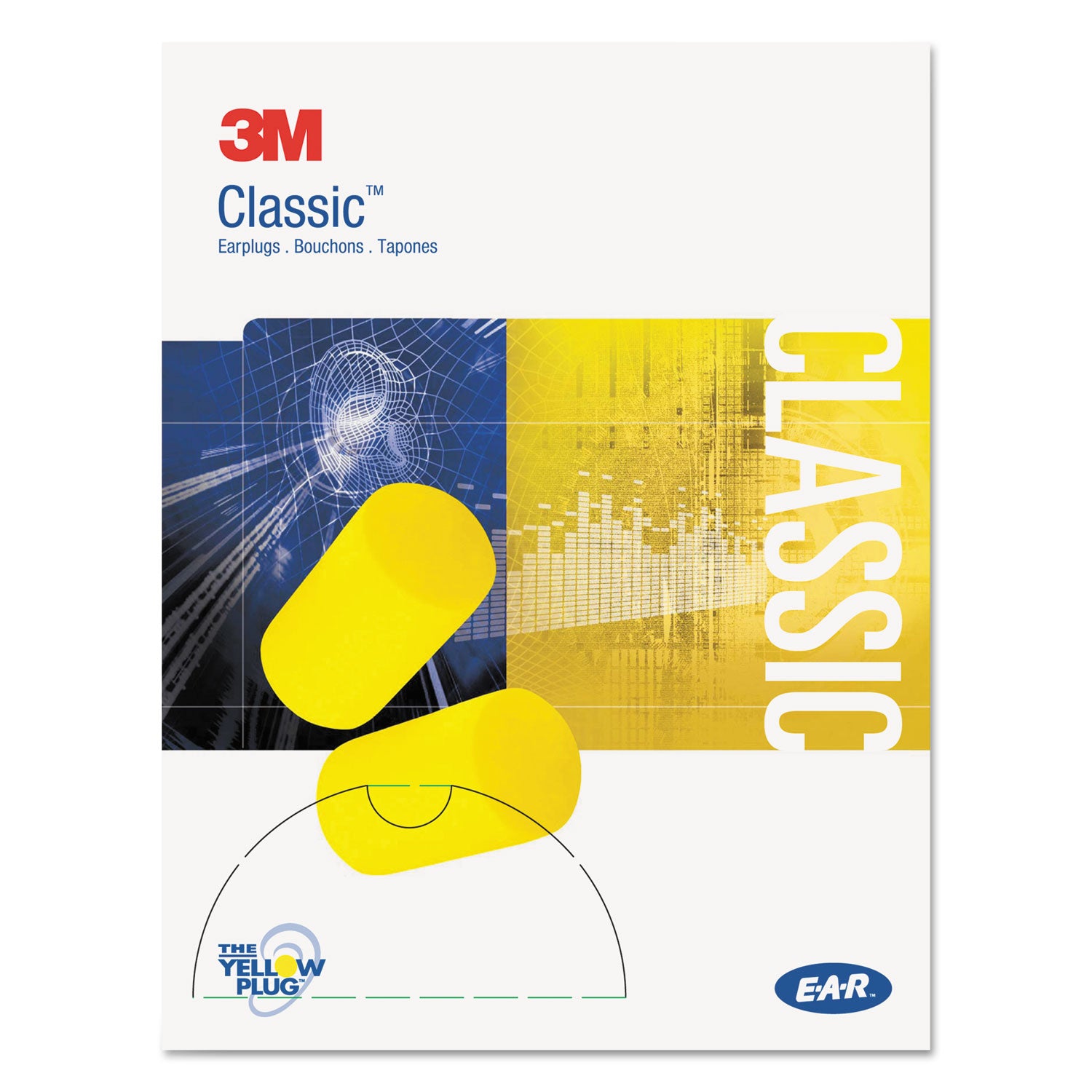 E-A-R Classic Uncorded Earplugs - Small - Noise Protection - Foam, Polyvinyl Chloride (PVC) - Yellow - Moisture Resistant, Non-flammable, Flame Resistant, Noise Reduction - 2/Pair - 1 Box