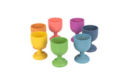 Rainbow Wooden Egg Cups - Set of 7 colors