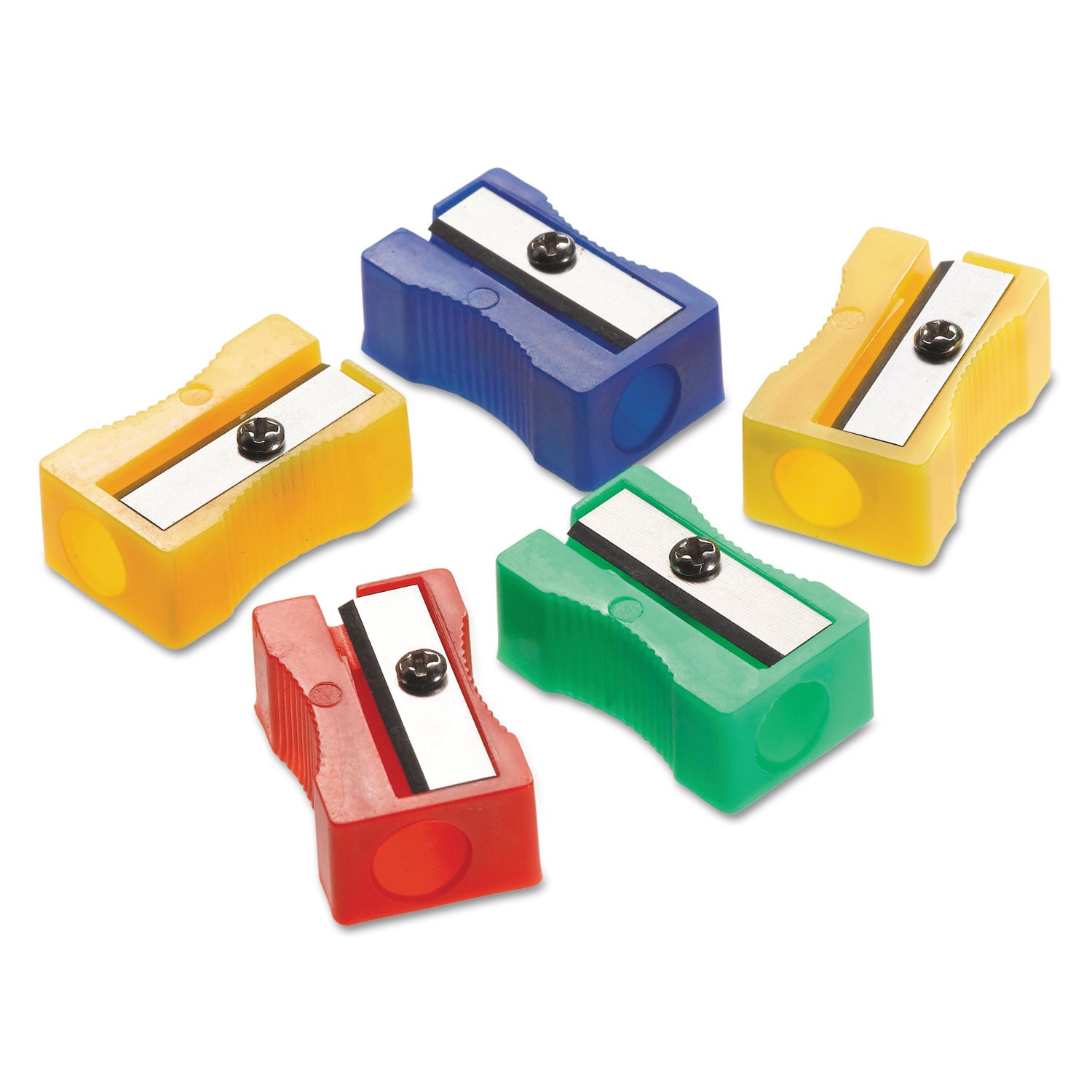 Single-Hole Pencil Sharpener, Classpack of 24, Assorted Colors (No Color Choice)
