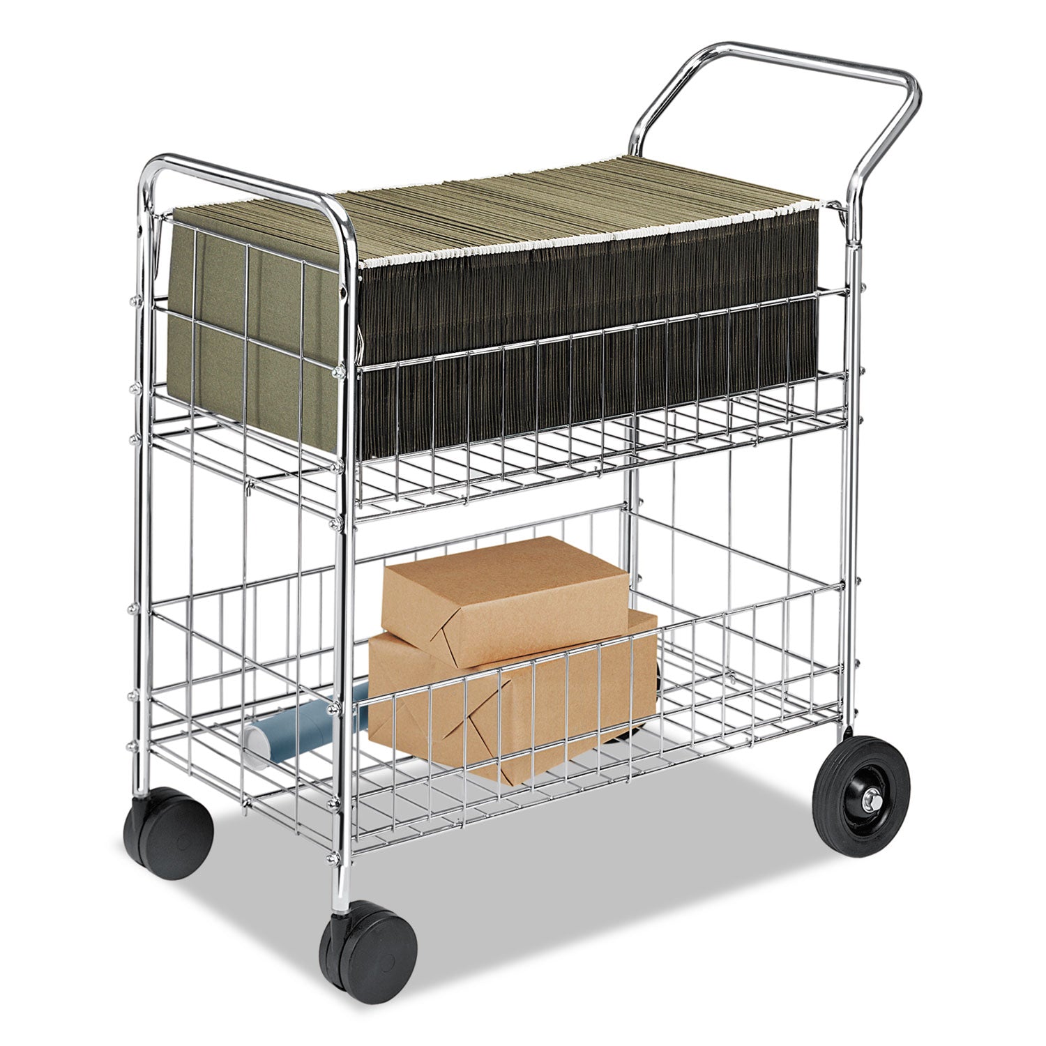 200 lb Load Capacity - 4 Casters - 6" , 4" Caster Size - Steel - 21.50" Width x 37.50" Depth x 39.50" Height - Chrome - 1 Each