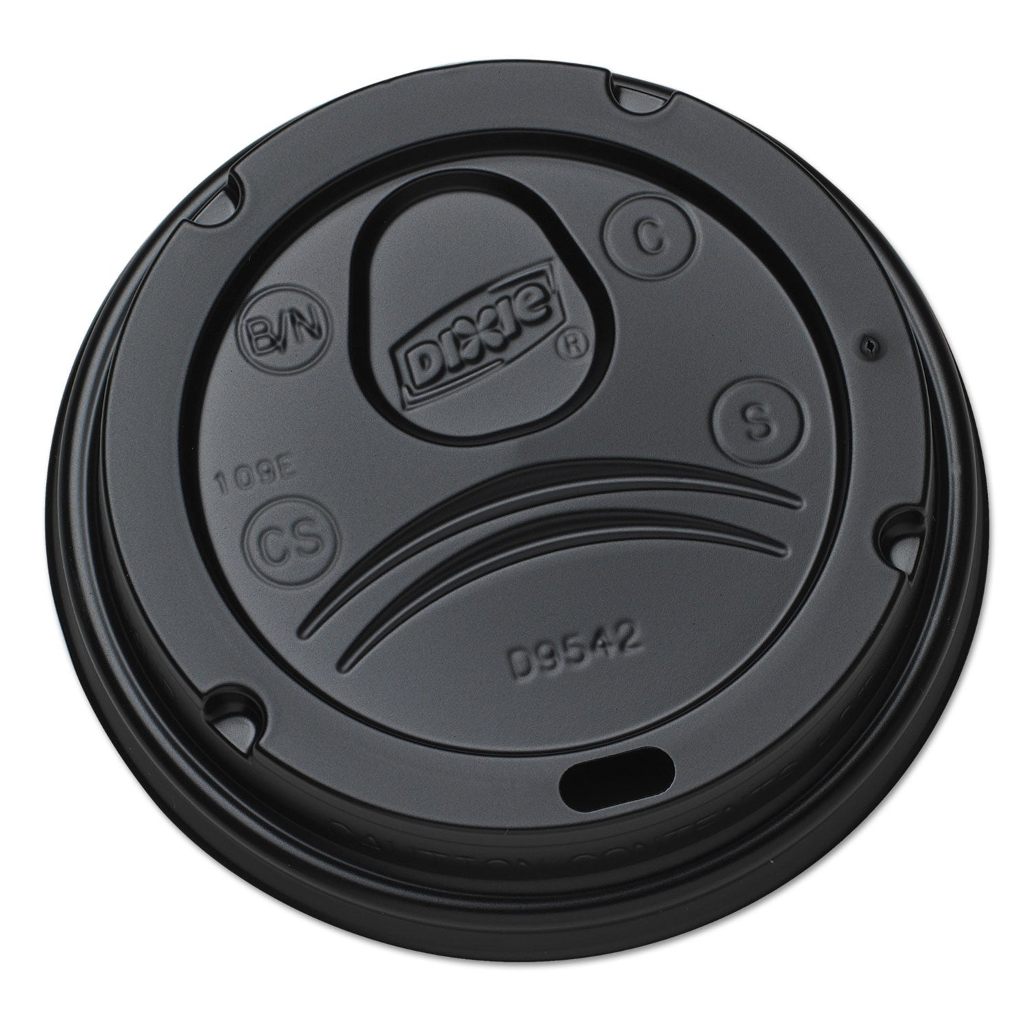 Dixie Hot Cup Lid - Dome - Black - 100/Pack - 10 / Carton