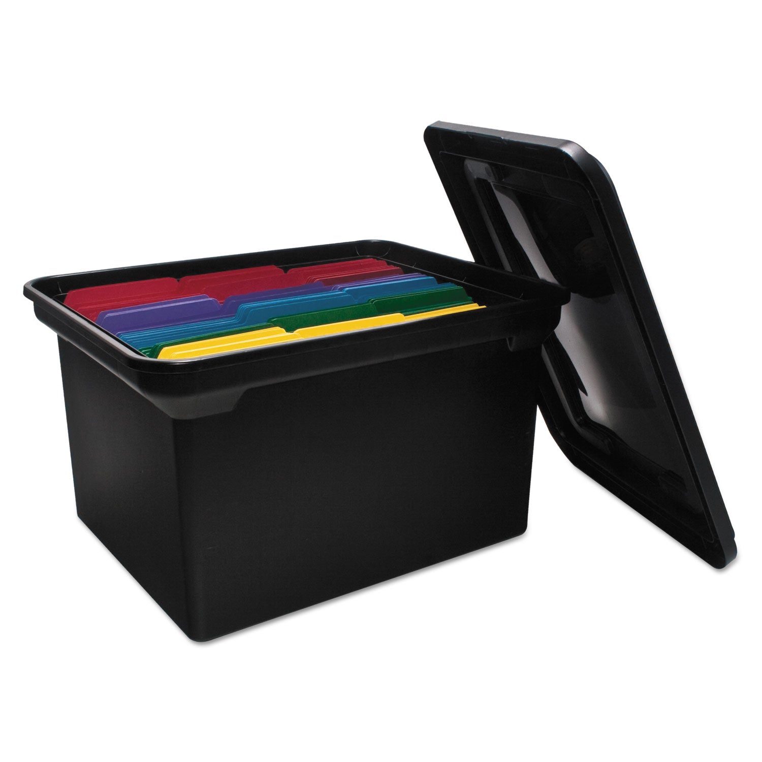 File Tote with Lid, Black