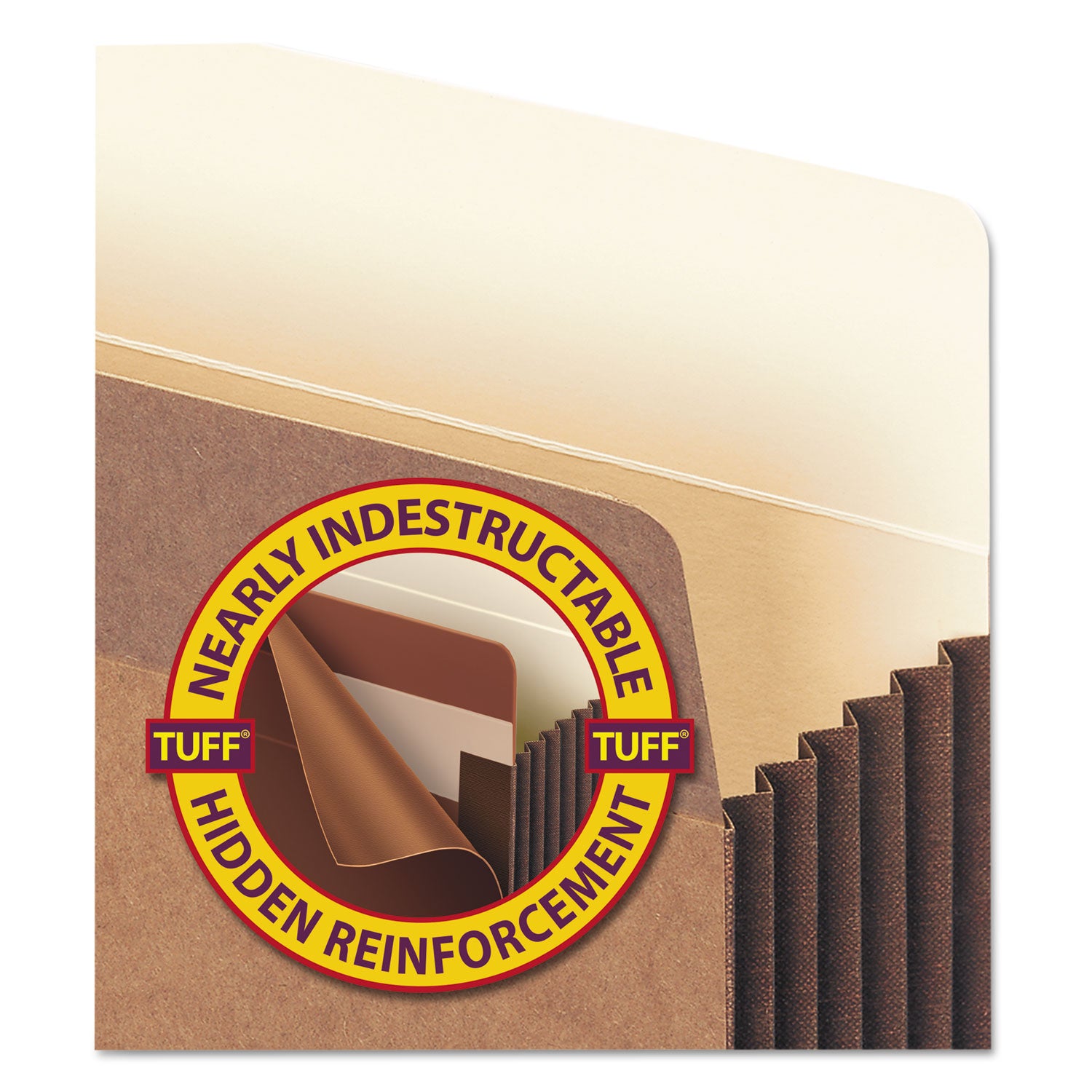 Smead TUFF Straight Tab Cut Legal Recycled File Pocket - 8 1/2" x 14" - 5 1/4" Expansion - Redrope - Reinforced, Heavyweight Cover, Tear Resistant - 30% Recycled - 10 / Box
