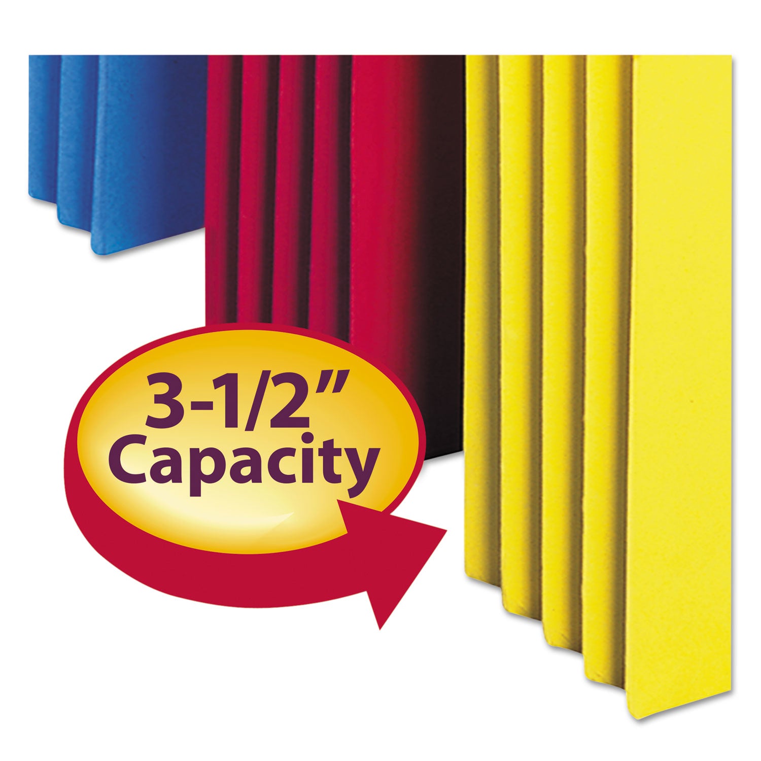 Smead Straight Tab Cut Legal Recycled File Pocket - 8 1/2" x 14" - 800 Sheets Capacity - 3 1/2" Expansion - 12.5 pt. - Manila - Yellow, Green, Red, Blue, Redrope - Tear Resistant - 10% Recycled - 5 / Pack