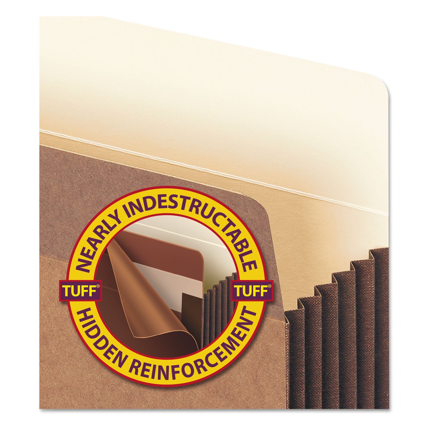 Smead TUFF Straight Tab Cut Letter Recycled File Pocket - 8 1/2" x 11" - 5 1/4" Expansion - 11 pt. - Redrope - Reinforced, Tear Resistant, Heavyweight Cover - 30% Recycled - 10 / Box