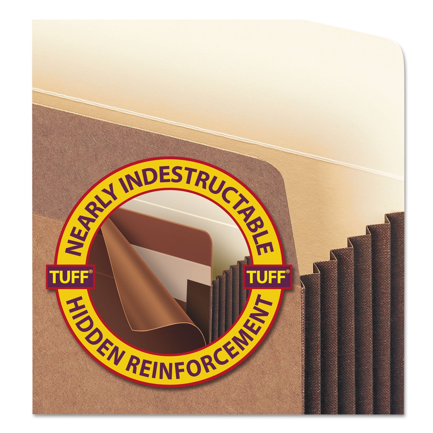 Smead TUFF Straight Tab Cut Letter Recycled File Pocket - 8 1/2" x 11" - 7" Expansion - 12.5 pt. - Redrope - Reinforced Gusset, Heavyweight Cover, Tear Resistant - 30% Recycled - 5 / Box