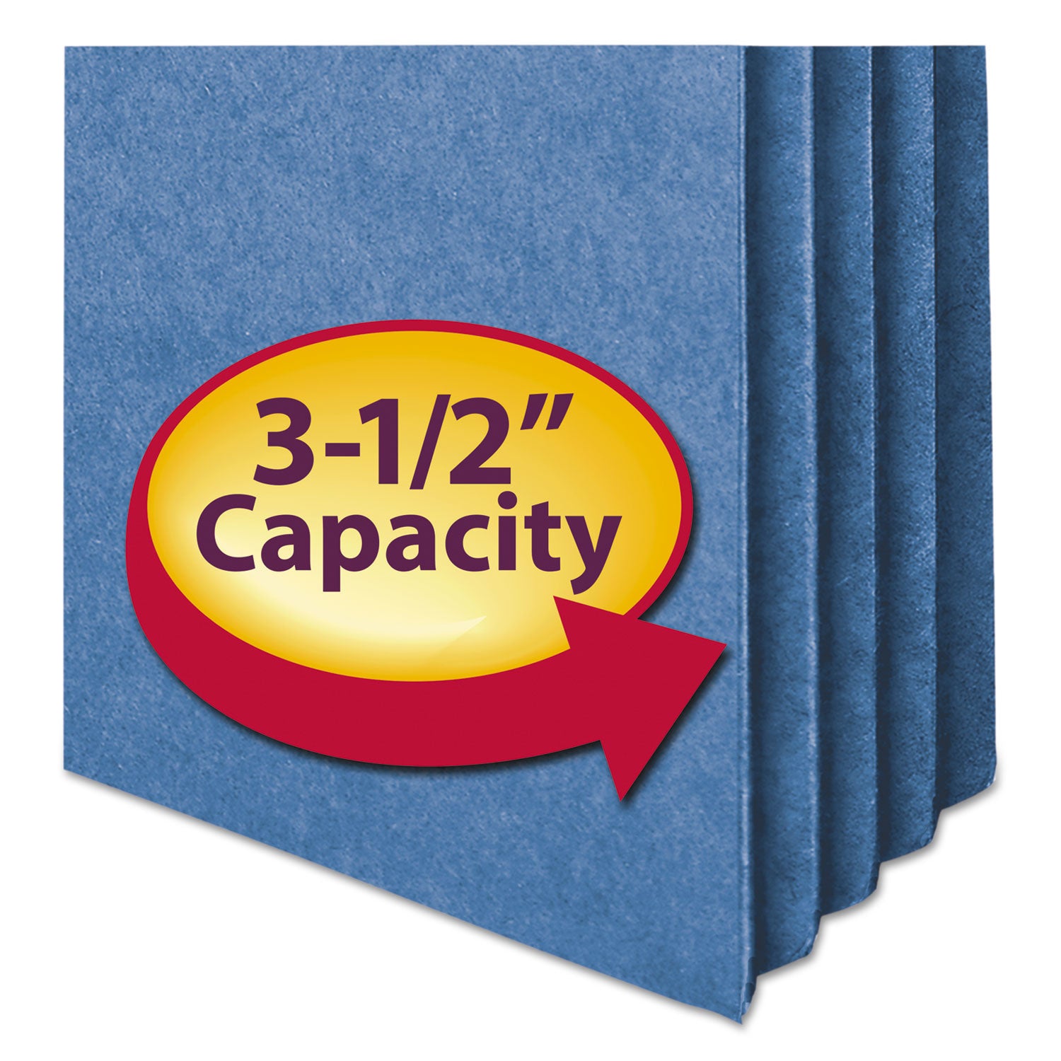 Smead Straight Tab Cut Letter Recycled File Pocket - 8 1/2" x 11" - 3 1/2" Expansion - Top Tab Location - 9 pt. - Blue - Tear Resistant - 10% Recycled - 1 Each