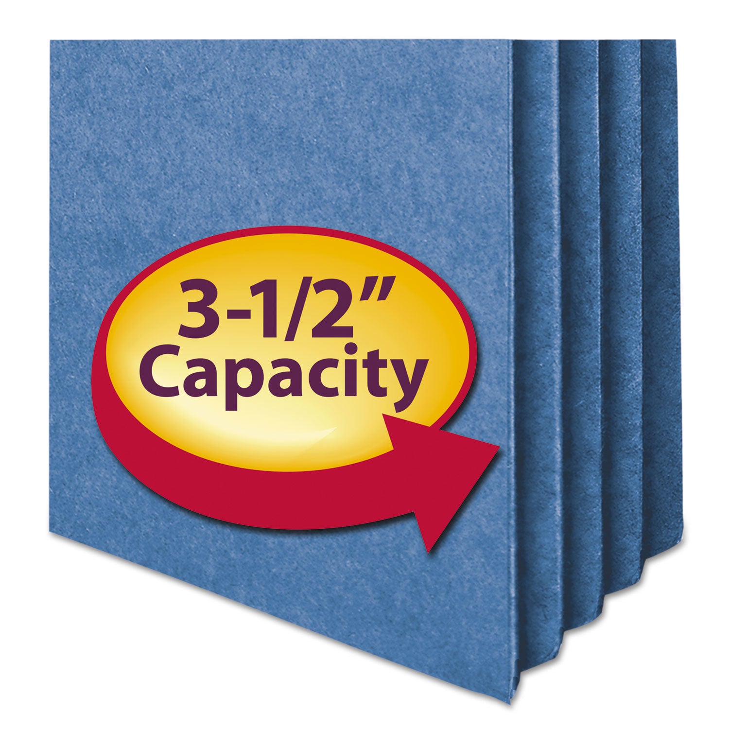 Smead Straight Tab Cut Legal Recycled File Pocket - 8 1/2" x 14" - 3 1/2" Expansion - Top Tab Location - Blue - Tear Resistant - 10% Recycled - 1 Each