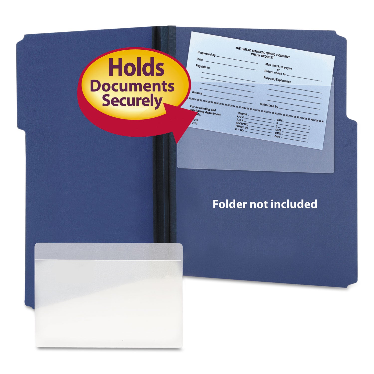 Smead Self-Adhesive Pockets - For 9" x 5 9/16" Sheet - Clear - Poly - 100 / Box