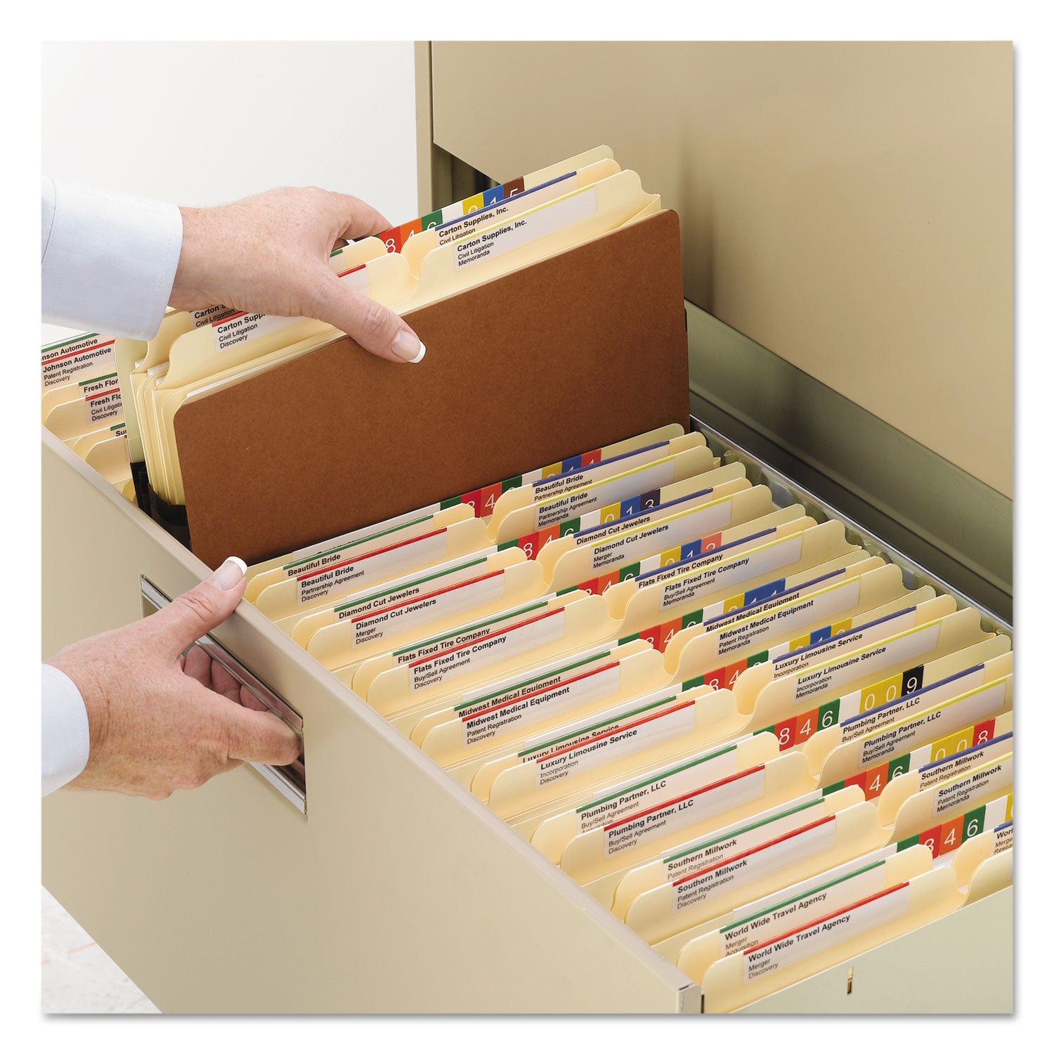 Smead Straight Tab Cut Legal Recycled File Pocket - 8 1/2" x 14" - 1 3/4" Expansion - Top Tab Location - 12.5 pt. - Redrope - Tear Resistant, Rounded Corner, Reinforced Gusset - 30% Recycled - 25 / Box