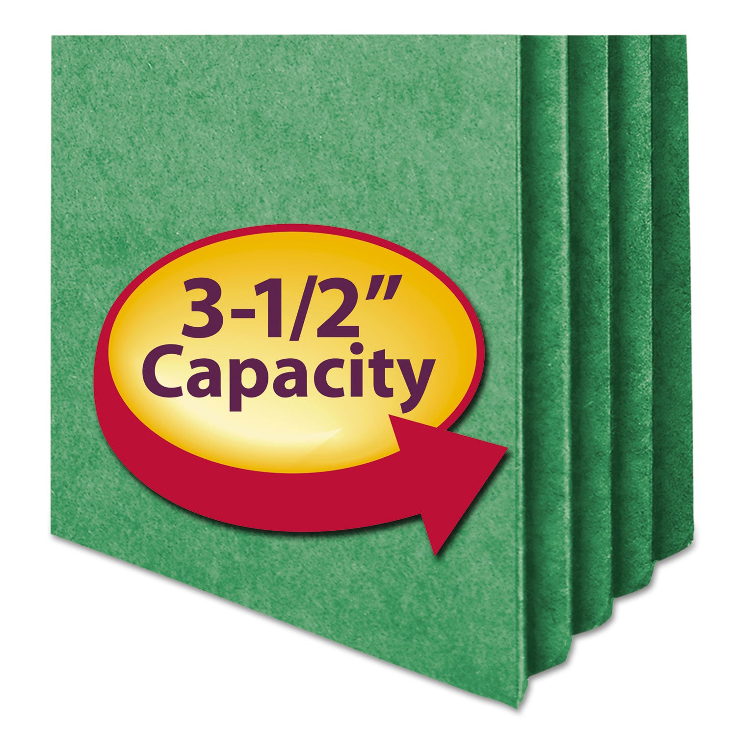 Smead Straight Tab Cut Letter Recycled File Pocket - 8 1/2" x 11" - 3 1/2" Expansion - Top Tab Location - 9 pt. - Card Stock - Green - Tear Resistant - 10% Recycled - 1 Each