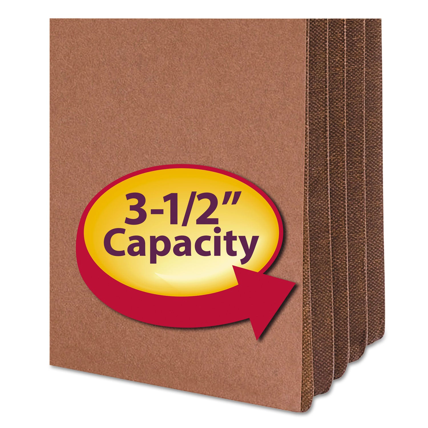 Smead Straight Tab Cut Letter Recycled File Pocket - 8 1/2" x 11" - 3 1/2" Expansion - Top Tab Location - 12.5 pt. - Redrope - Tear Resistant, Rounded Corner, Reinforced Gusset - 30% Recycled - 10 / Box