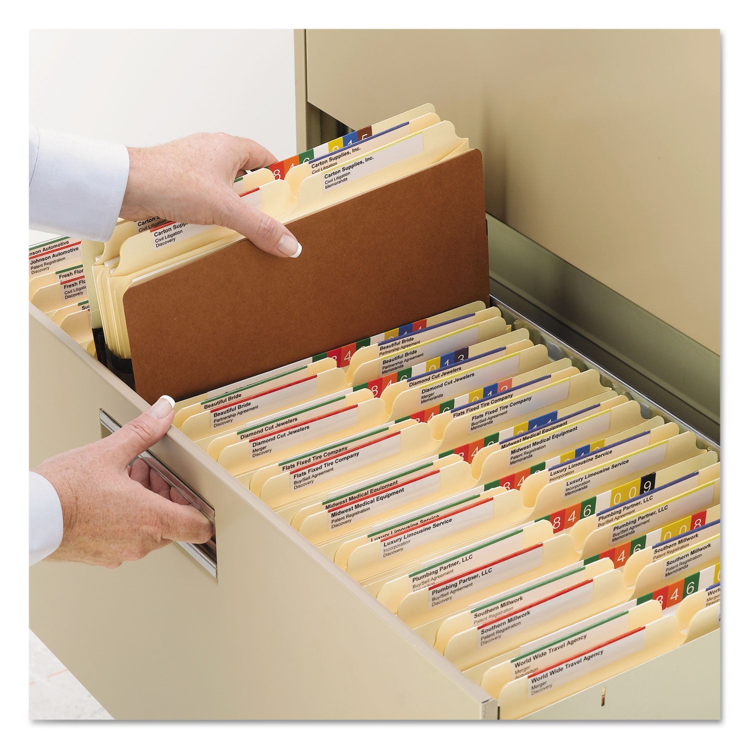 Smead Straight Tab Cut Legal Recycled File Pocket - 8 1/2" x 14" - Top Tab Location - 12.5 pt. - Redrope - Tear Resistant, Rounded Corner, Reinforced Gusset - 30% Recycled - 10 / Box