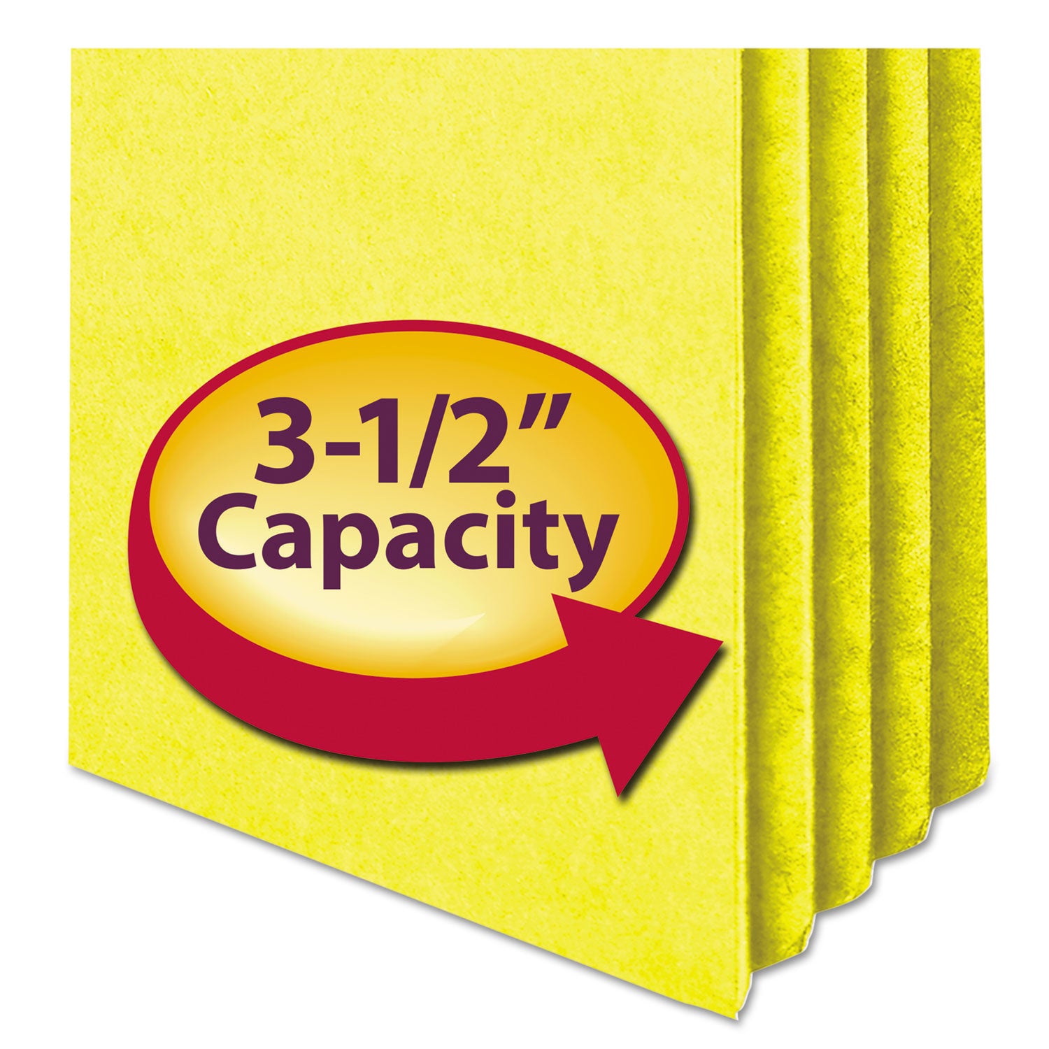 Smead Straight Tab Cut Letter Recycled File Pocket - 8 1/2" x 11" - 3 1/2" Expansion - Top Tab Location - Card Stock - Yellow - 10% Recycled - 1 Each
