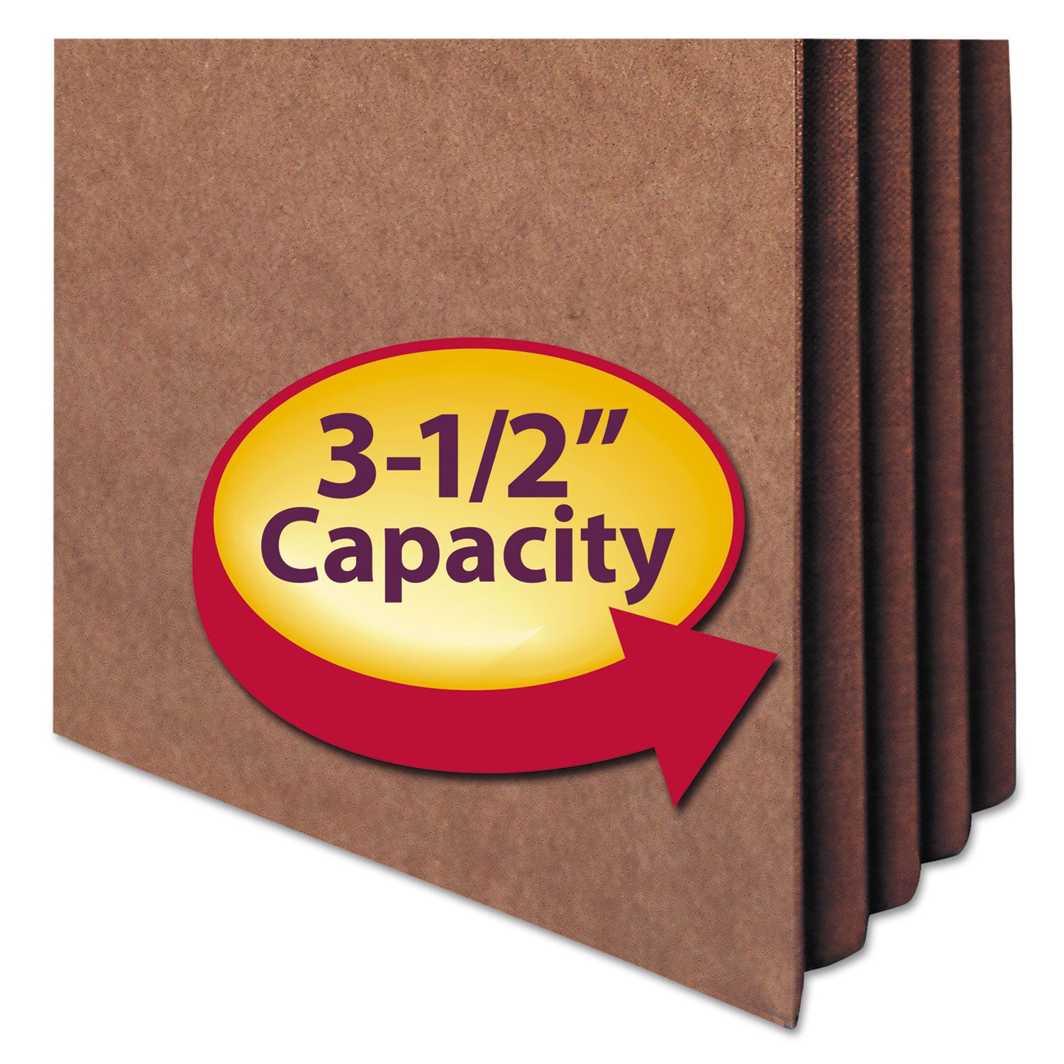 Smead TUFF Straight Tab Cut Letter Recycled File Pocket - 8 1/2" x 11" - 3 1/2" Expansion - 11 pt. - Redrope - Reinforced Gusset, Tear Resistant, Heavyweight Cover - 30% Recycled - 10 / Box