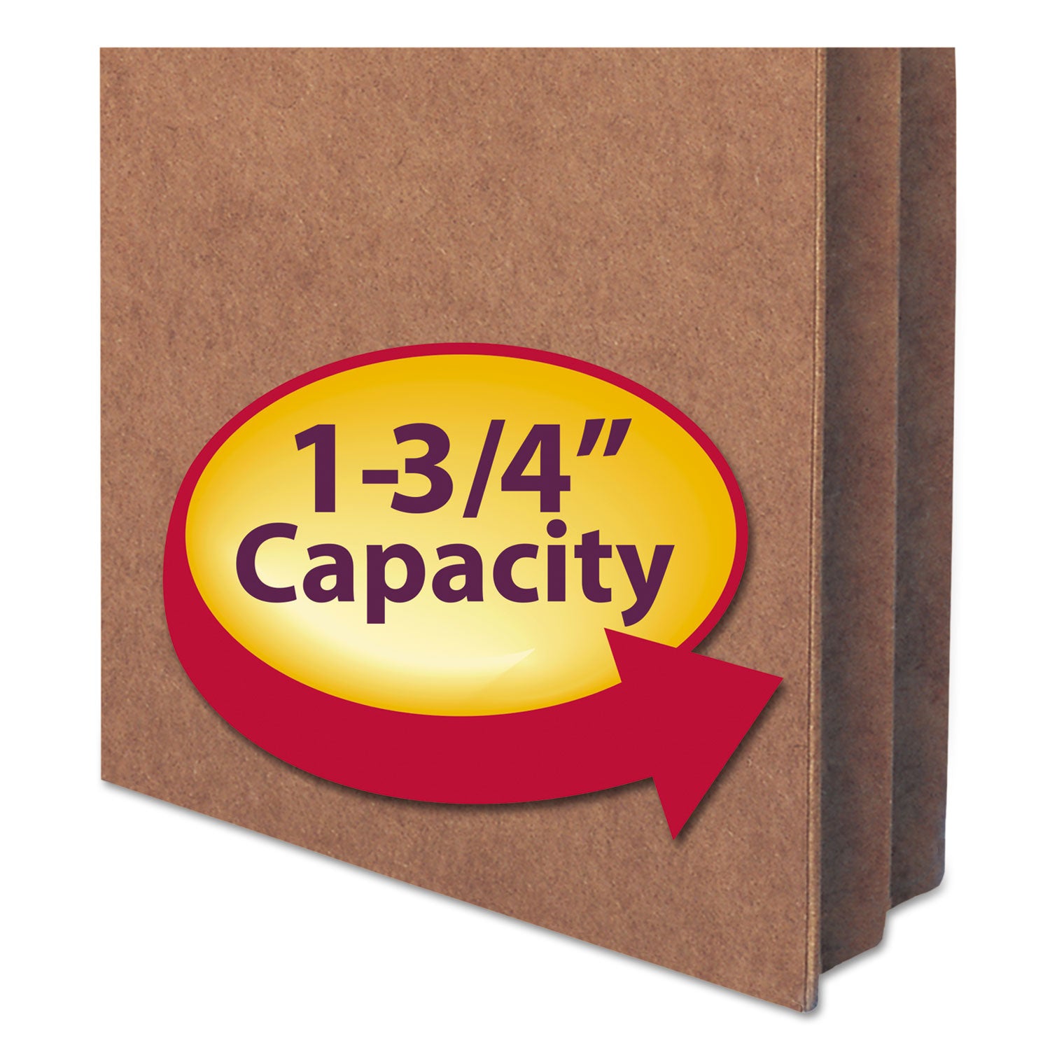 Smead Straight Tab Cut Letter Recycled File Pocket - 8 1/2" x 11" - 1 3/4" Expansion - Top Tab Location - 12.5 pt. - Redrope - Tear Proof - 30% Recycled - 25 / Box