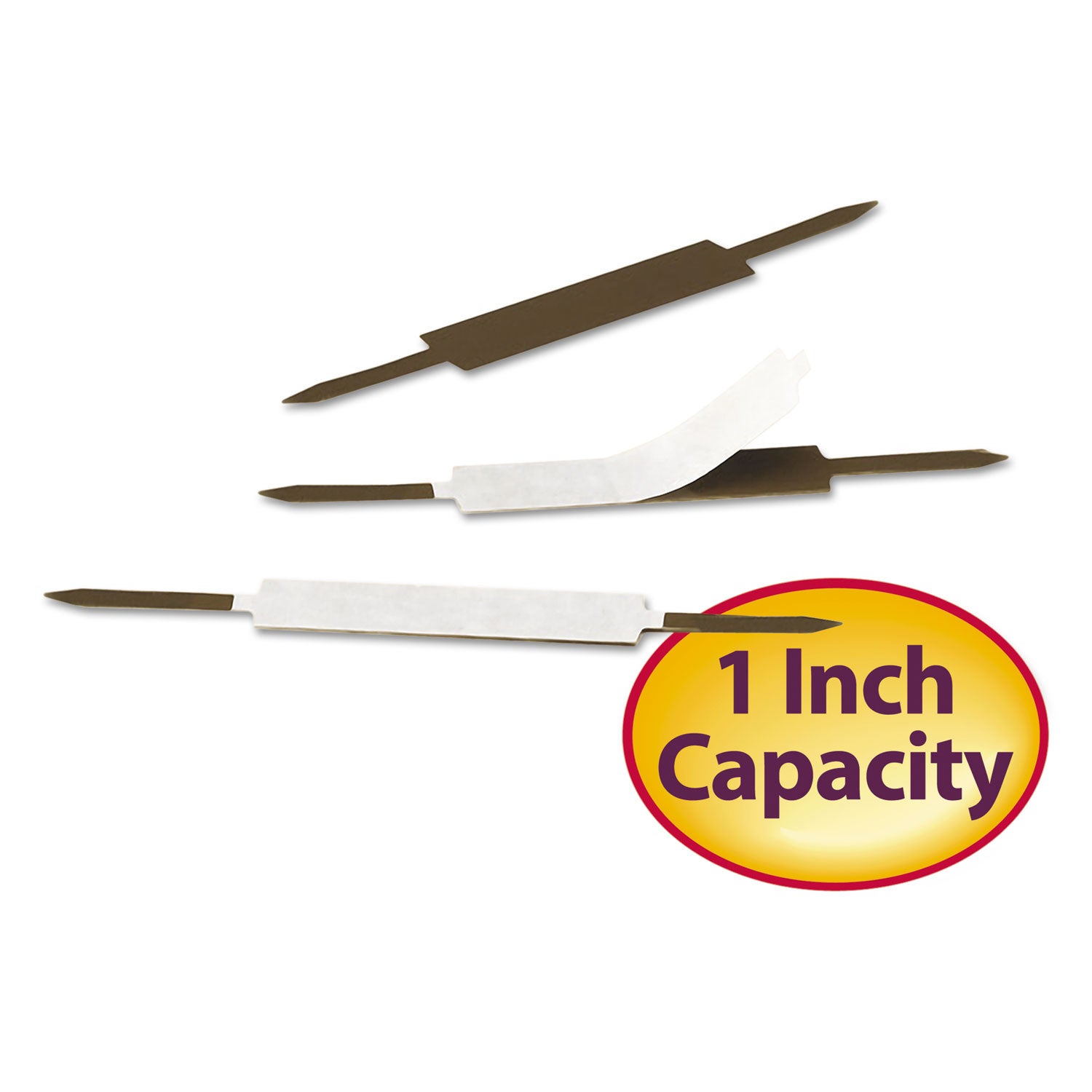 Smead Self-Adhesive Fasteners - 1" Size Capacity - for Folder, Binder - Self-adhesive - Brown - Steel - 100 / Box