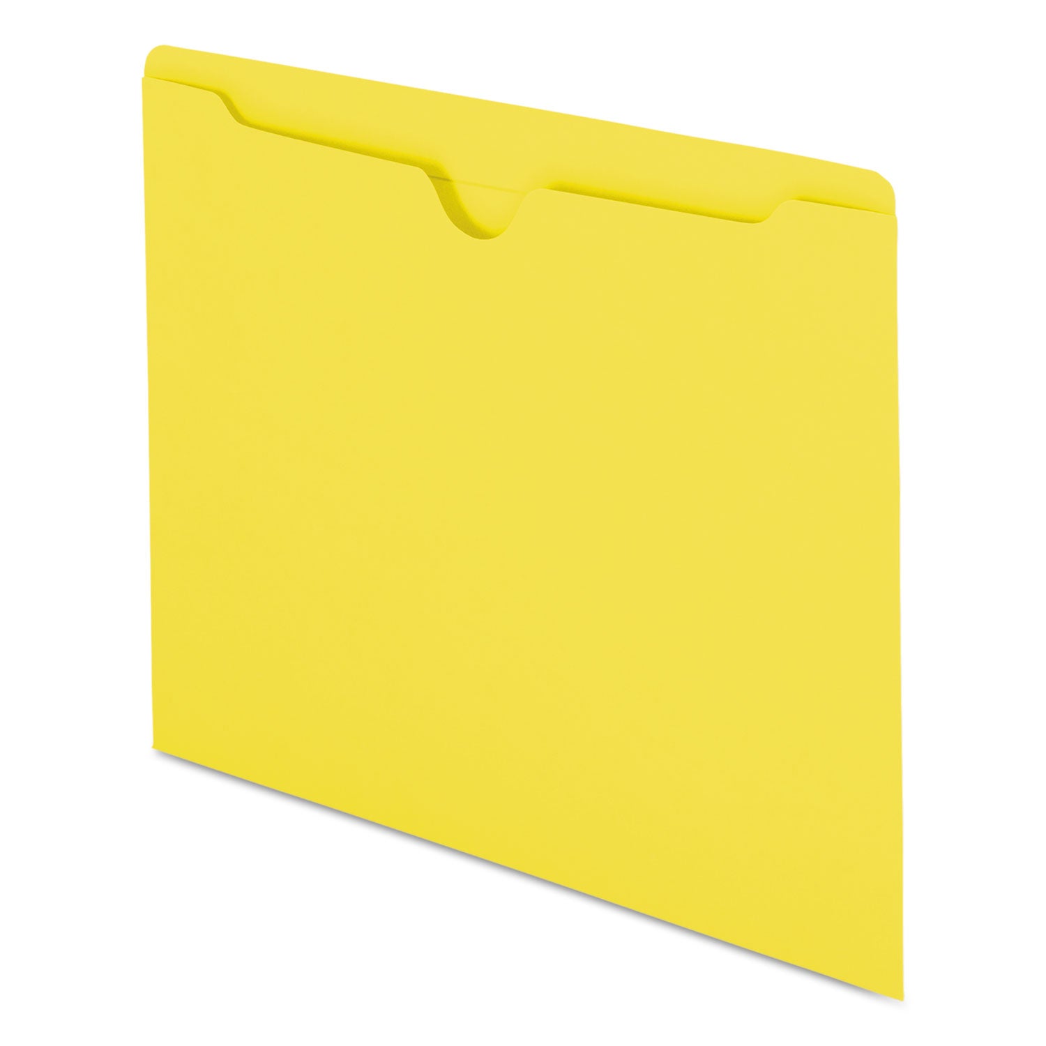 Smead Colored Straight Tab Cut Letter Recycled File Jacket - 8 1/2" x 11" - 11 pt. - 2 Plys - Yellow - Slip Resistant, Reinforced Tab - 10% Recycled - 100 / Box