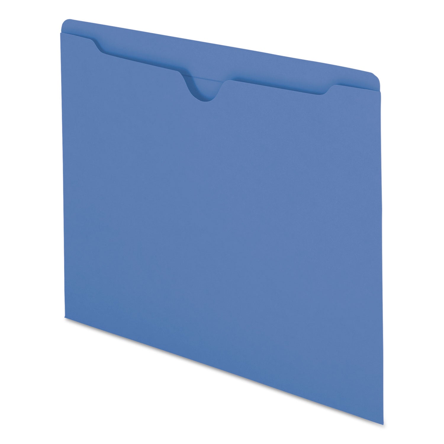 Smead Colored Straight Tab Cut Letter Recycled File Jacket - 8 1/2" x 11" - 11 pt. - 2 Plys - Blue - Slip Resistant, Reinforced Tab - 10% Recycled - 100 / Box