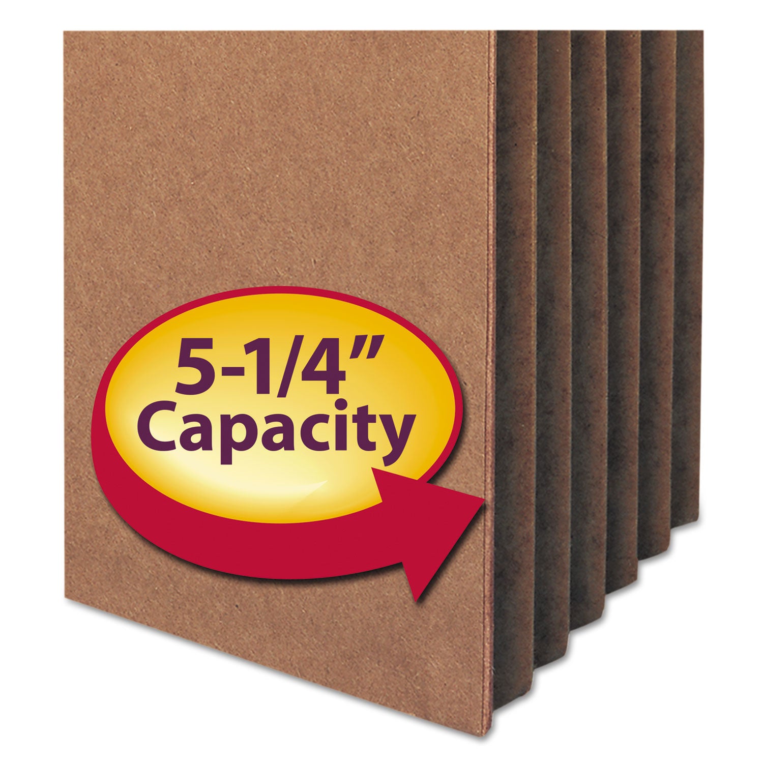 Smead Straight Tab Letter Size Recycled File Pocket, 8.5" x 11", 5.25" Expansion, Redrope, Tear Resistant, Reinforced Gusset, 30% Recycled, 10/Box