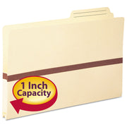 Smead 2/5 Tab Cut Legal Recycled File Pocket - 8 1/2" x 14" - 1" Expansion - Top Tab Location - Right Tab Position - 11 pt. - 1 Plys - Manila - Heavyweight Cover - 10% Recycled - 1 Each