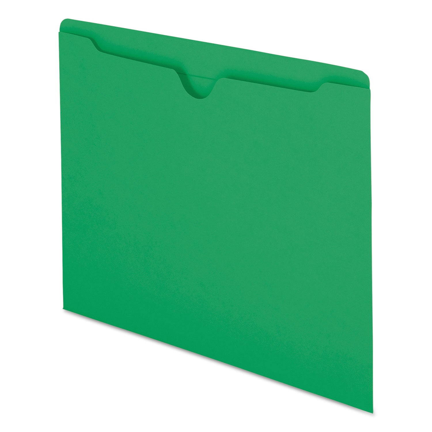 Smead Colored Straight Tab Cut Letter Recycled File Jacket - 8 1/2" x 11" - 11 pt. - 2 Plys - Green - Slip Resistant, Reinforced Tab - 10% Recycled - 100 / Box