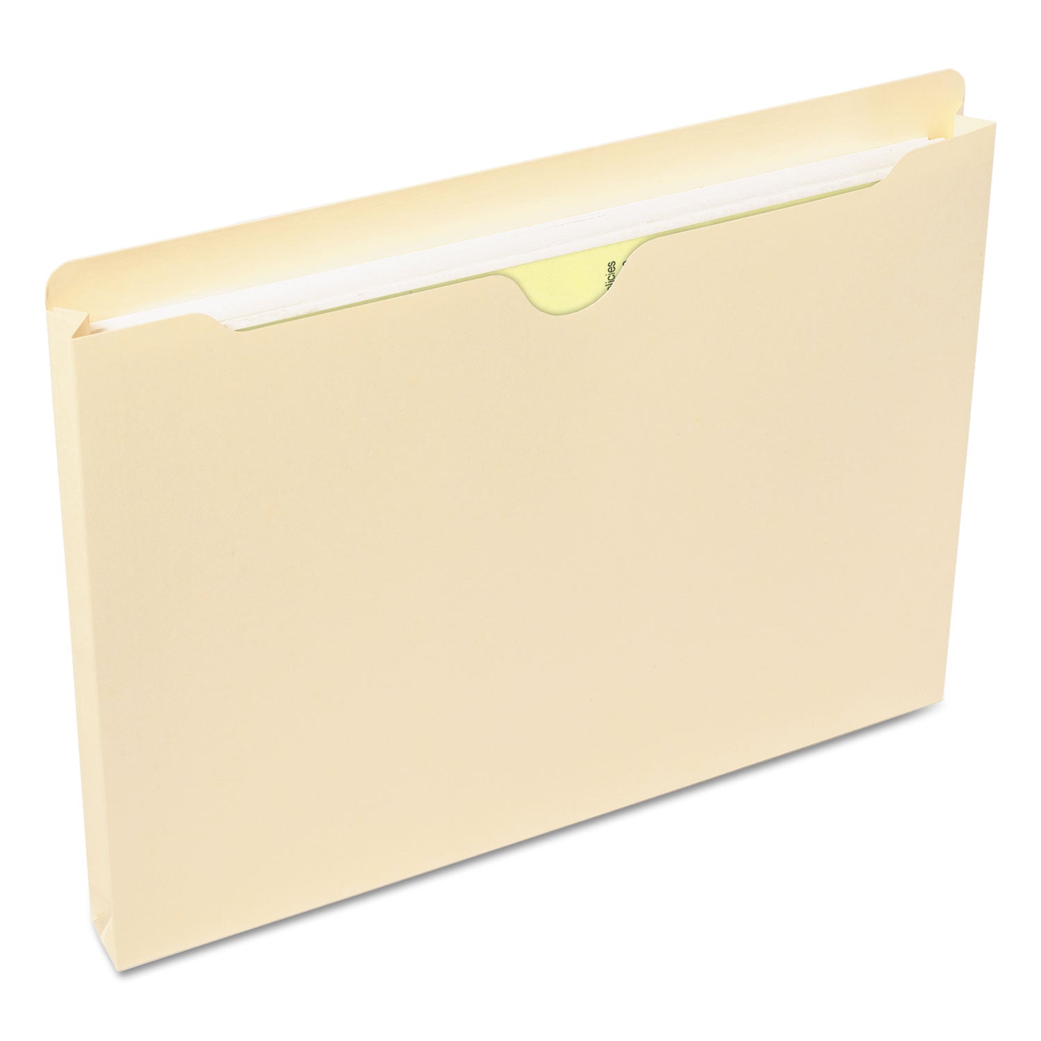 Smead Straight Tab Cut Letter Recycled File Jacket - 8 1/2" x 11" - 1" Expansion - 11 pt. - 2 Plys - Manila - Reinforced, Slip Resistant - 10% Recycled - 50 / Box