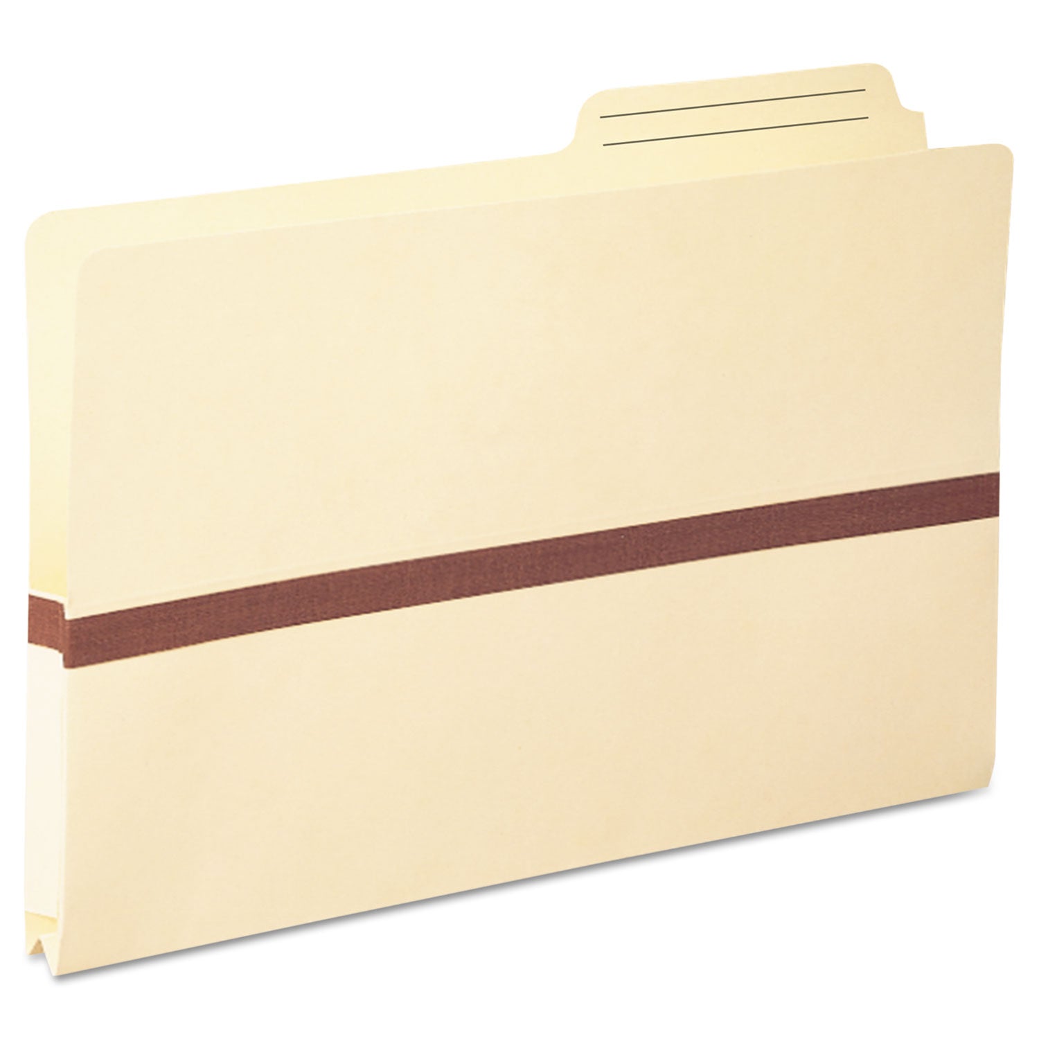 Smead 2/5 Tab Cut Legal Recycled File Pocket - 8 1/2" x 14" - 1" Expansion - Top Tab Location - Right Tab Position - 11 pt. - 1 Plys - Manila - Heavyweight Cover - 10% Recycled - 1 Each