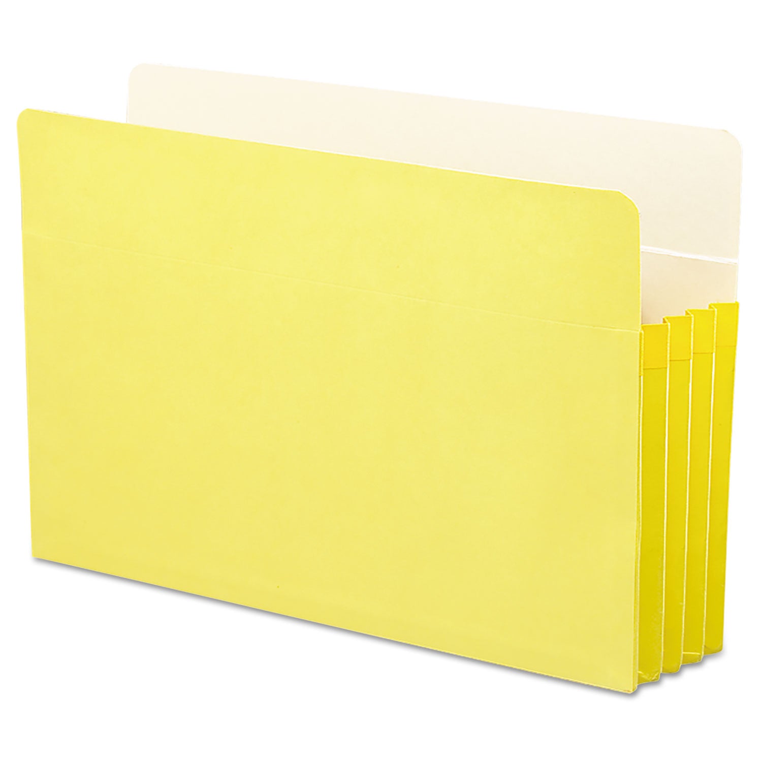 Smead Straight Tab Cut Legal Recycled File Pocket - 8 1/2" x 14" - 3 1/2" Expansion - Top Tab Location - Yellow - Tear Resistant - 10% Recycled - 1 Each