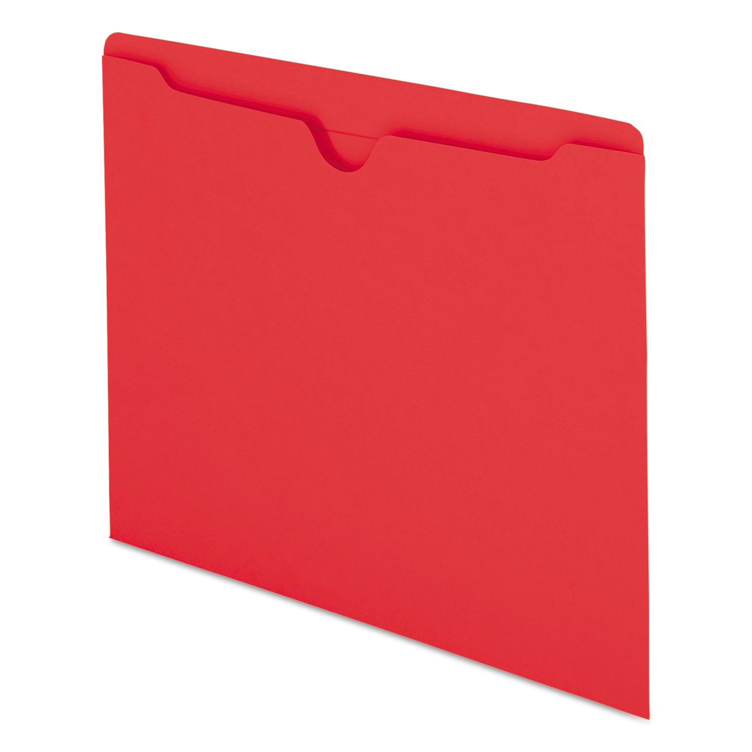 Smead Colored Straight Tab Cut Letter Recycled File Jacket - 8 1/2" x 11" - 11 pt. - 2 Plys - Red - Slip Resistant, Reinforced Tab - 10% Recycled - 100 / Box
