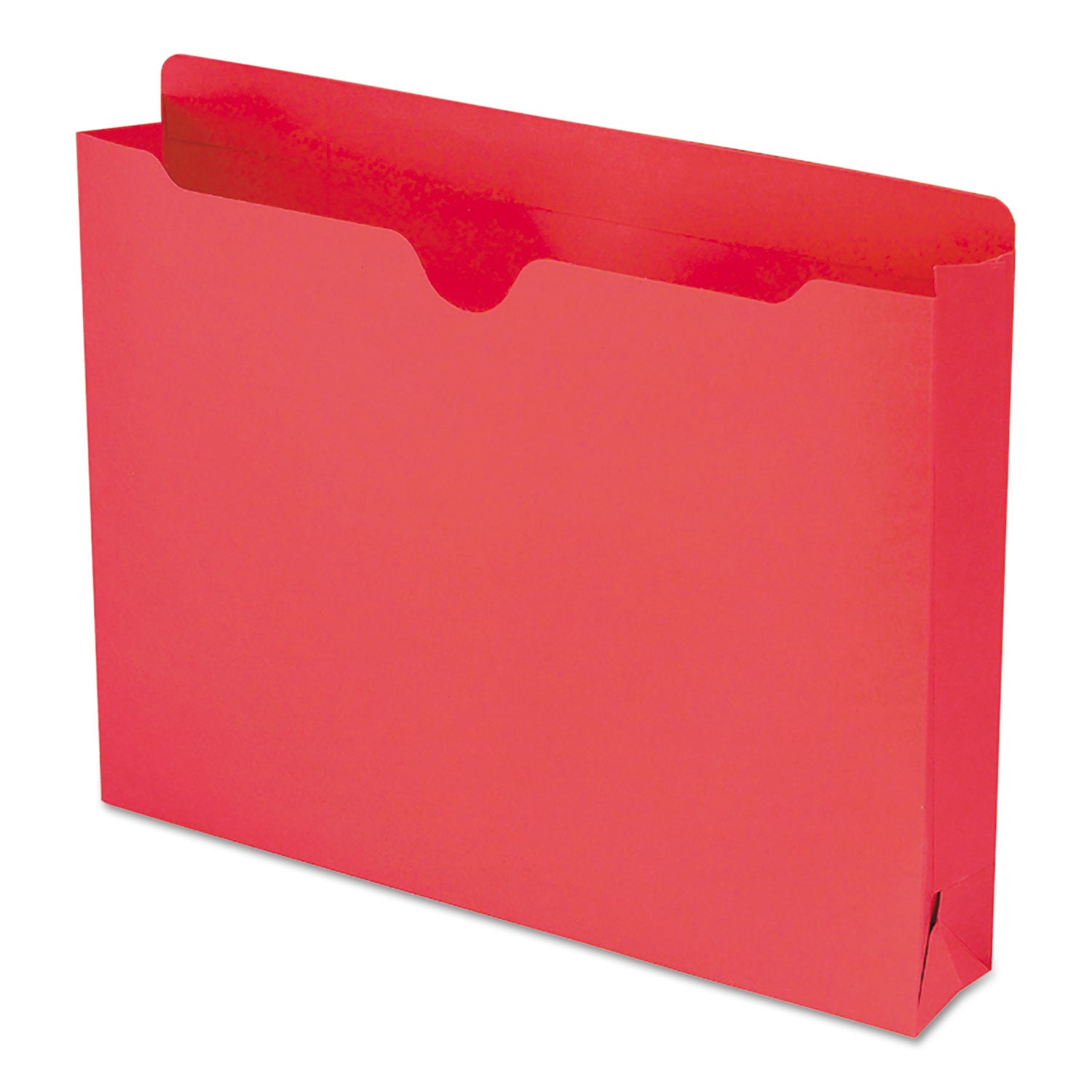 Smead Colored Straight Tab Cut Letter Recycled File Jacket - 8 1/2" x 11" - 2" Expansion - 11 pt. - 2 Plys - Red - Slip Resistant, Reinforced Tab - 10% Recycled - 50 / Box