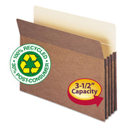 Smead Straight Tab Cut Letter Recycled File Pocket - 8 1/2" x 11" - 3 1/2" Expansion - Redrope - Tear Proof Gusset - 100% Recycled - 25 / Box